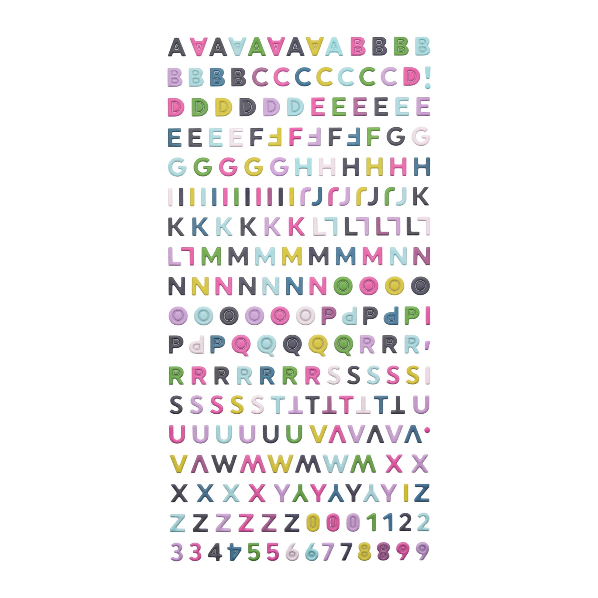 Mini Pastel Puffy Alphabet 3D Stickers